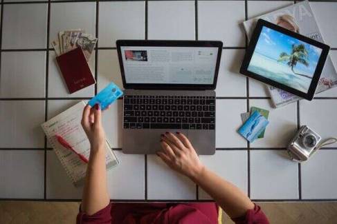 Young woman using laptop