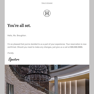 hotel confirmation email template hotel confirmation email template