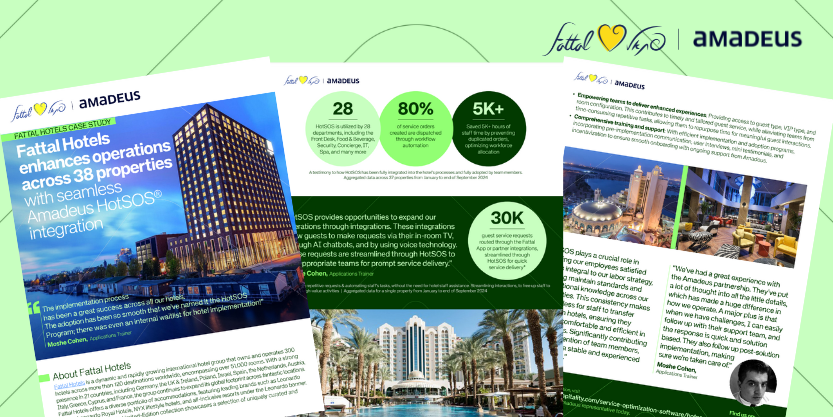 See how Fattal Hotels Optimizes Operations Across 38 Properties with Amadeus HotSOS®