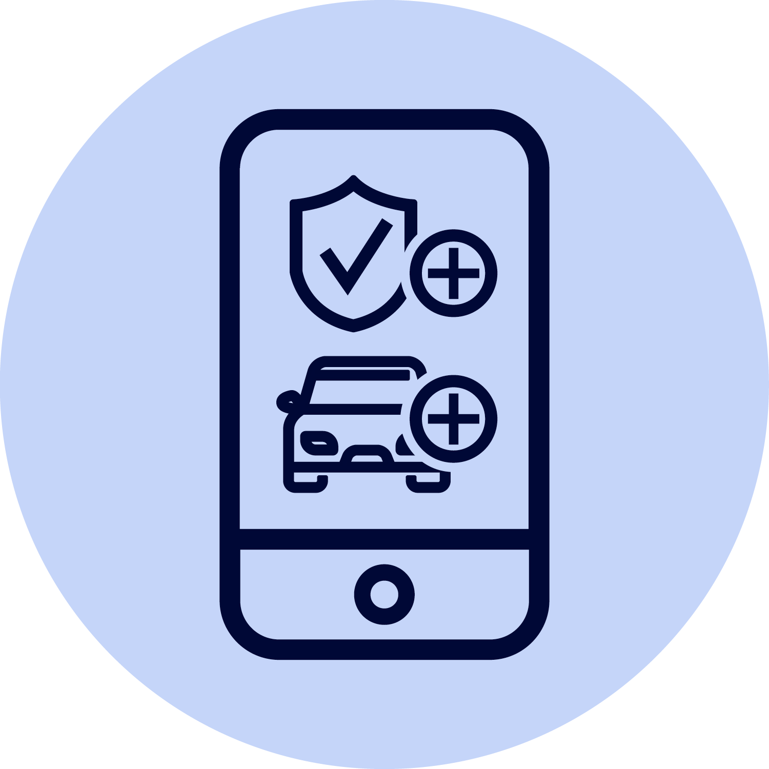 Phone icon showing check and car