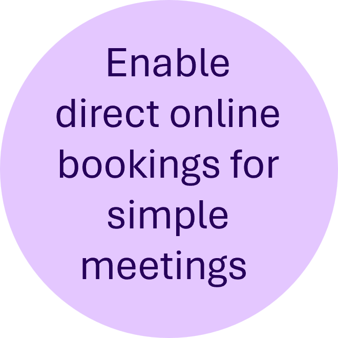Enable direct online bookings for simple meetings